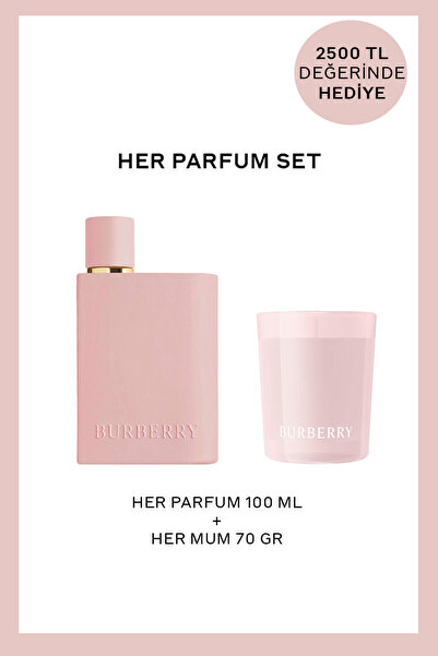 BURBERRY Her Parfum 100 ml Kadın Parfüm + Her Mum 70 gr Hediyeli Set