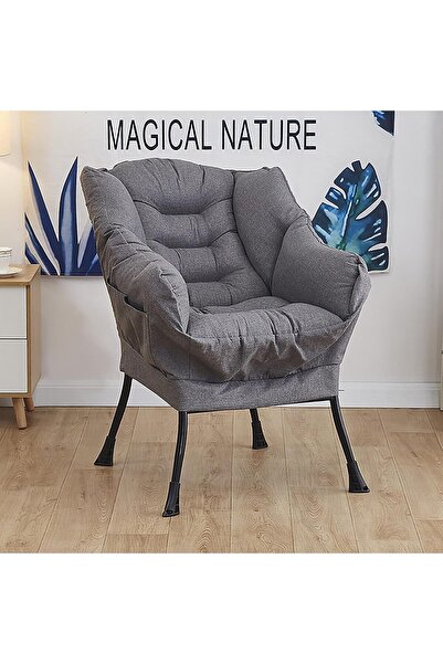 Arabest Lazy Chair, Steel Frame Leisure Sofa for Living Room, Bedroom, Dorm (...