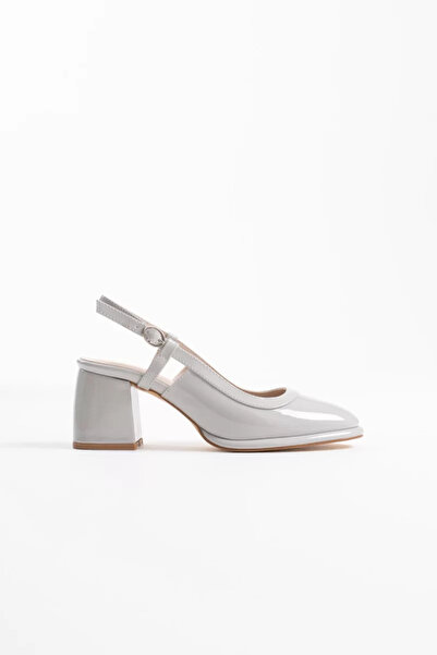 Belinora Γκρι λουστρίνι γυναικεία παπούτσια με τακούνι TR18MS17C