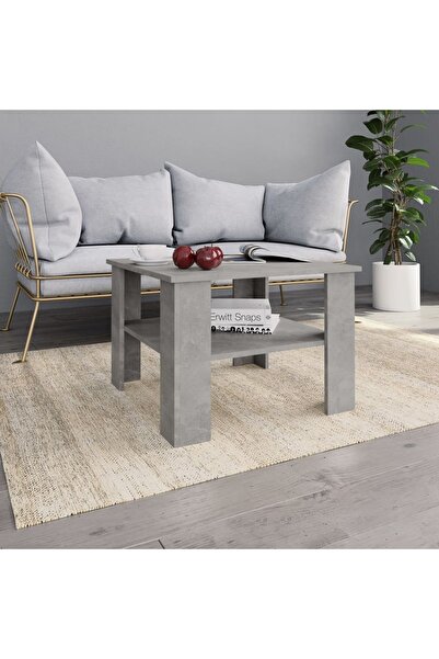 Concept Τραπεζάκι σαλονιού, γκρι σκυροδέματος, 60 x 60 x 42 cm, μοριοσανίδα