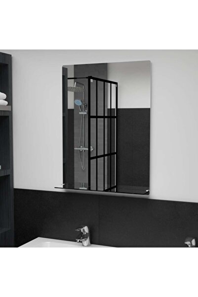 Concept Oglindă de perete cu raft, 50 x 70 cm, sticlă securizată