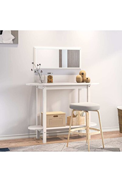 Concept Masă consolă, albă, 110x40x80 cm, lemn masiv de pin