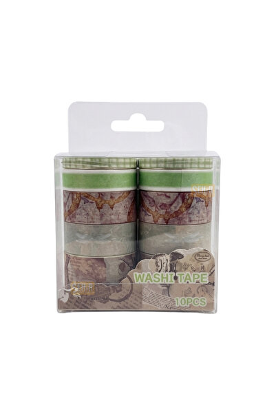 Şehir Online Mağazacılık Σετ 10τμχ Vintage Flower Washi Tape Set Διακοσμητική...