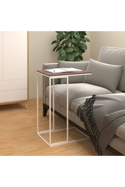 Concept Masă laterală, albă, 40x30x59 cm, lemn compozit