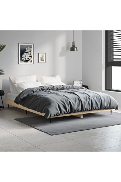 Concept Σκελετός κρεβατιού, δρυς sonoma, 140x190 cm, επεξεργασμένο ξύλο