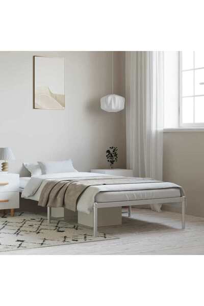 Concept Μεταλλικό σκελετό κρεβατιού, λευκό, 100x190 εκ.