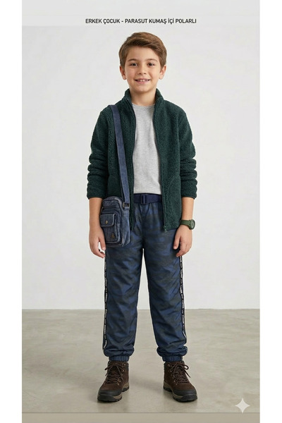 ADA YILDIZ KİDS Boys' Sweatpants Parachute Fabric Fleece Pack 11/15 Years