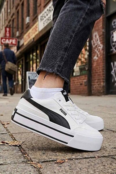 Puma Mayze Canvas Women's White Platform Sole Casual Sneakers - Comfortable a...