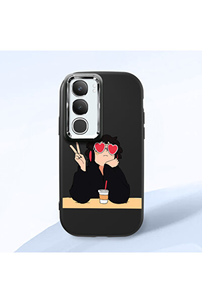 Hontinga حافظة هاتف من السيليكون الناعم باللون الأسود متوافقة مع كاميرا Vivo ...