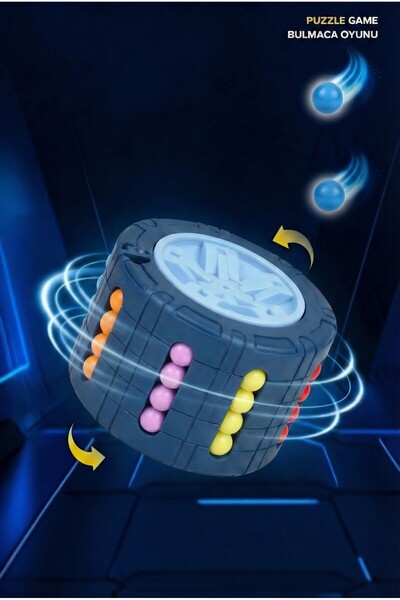 BBSKY 3D Silindir Küp Oyuncak, Dönen Stres Küpü, Boncuk Bulmaca, Zeka Oyunu, ...