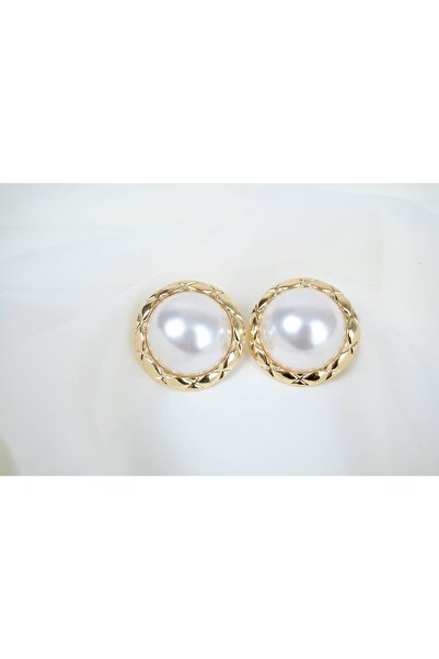 ATELİER TUĞBA BKP090 أقراط دائرية ذات مظهر عتيق باللون الذهبي (قطر 28 ملم)