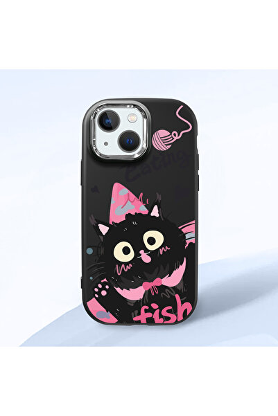 Hontinga حافظة هاتف من السيليكون الناعم باللون الأسود متوافقة مع هاتف iPhone ...