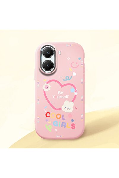 Hontinga Poco X7 Pro Compatible Camera Protected Pink Soft Silicone Phone Cas...