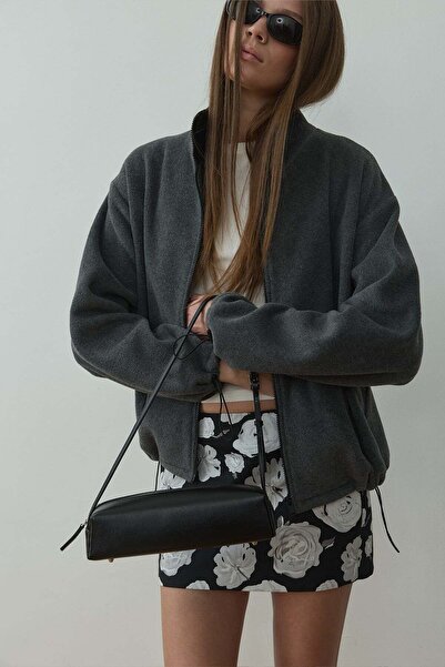 Suud Collection Füme Anu Oversized Zippered Fleece Cardigan