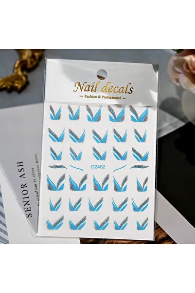 delis Стикери за нокти Marquise, STICKER52, Син/Сребрист