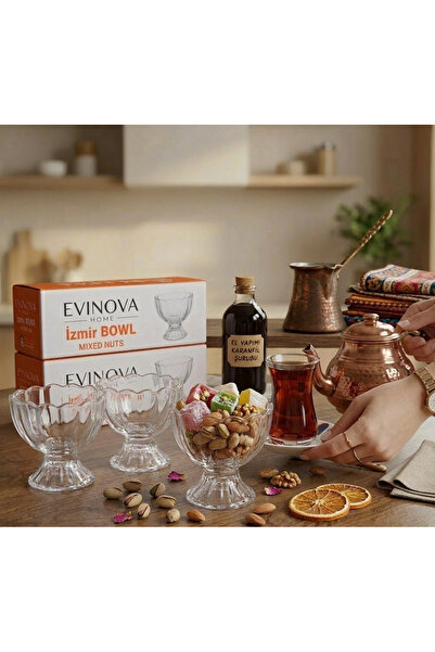 STİLO HOME 6'LI 105 ML DONDRUMALIK ÇEREZLİK AYAKLIK SUNUM KASESİ KARAN SERİ