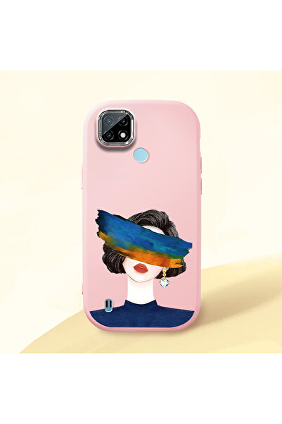 Hontinga حافظة هاتف من السيليكون الناعم باللون الوردي متوافقة مع كاميرا Realm...