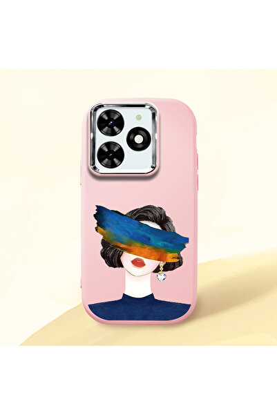 Hontinga حافظة هاتف من السيليكون الناعم باللون الوردي متوافقة مع كاميرا Infin...