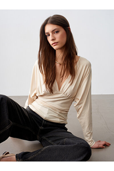 Dilvin 32728 V Yaka Με σούρες Μπάλα-Πέτρα