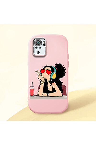 Hontinga Redmi Note 10S Compatible Camera Protected Pink Soft Silicone Phone ...