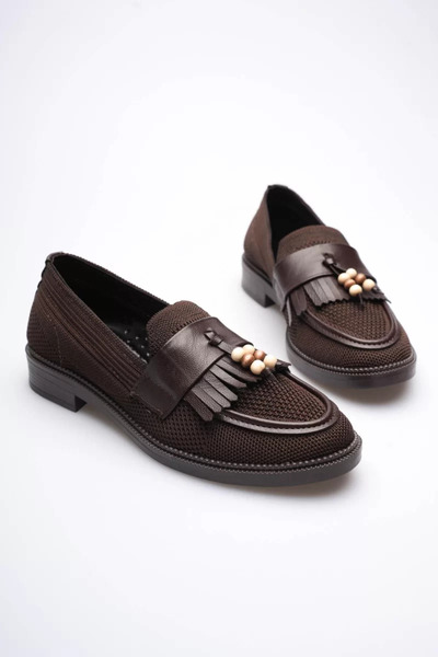 Belinora Mărgele Bitter Brown pentru femei cu ciucuri Daily Short pantofi cu ...