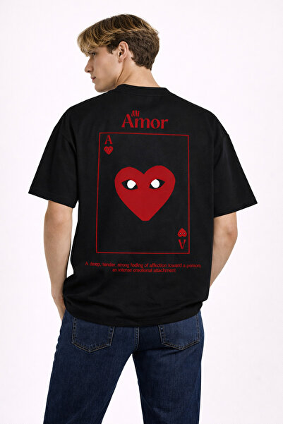 CAMBLYS Unisex Women Men Comme Mi̇ Amor Back Printed Oversize Thick Fabric Lo...