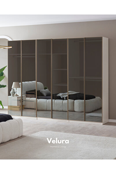 Velura Home & Living Valore 6 Cam Kapaklı Dolap & Gardırop - Full Cam