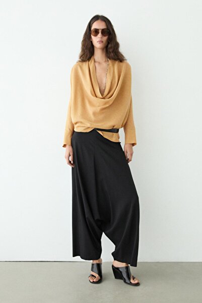 Massimo Dutti Drape yakalı dökümlü bluz