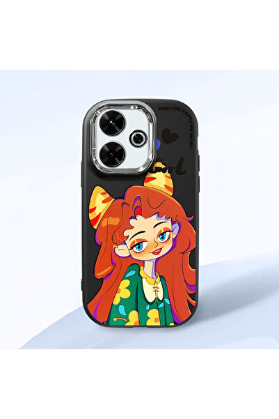 Hontinga حافظة هاتف من السيليكون الناعم باللون الأسود متوافقة مع كاميرا Redmi...