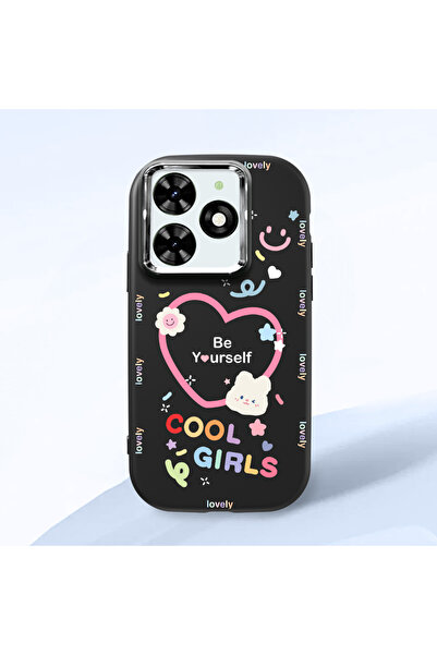 Hontinga حافظة هاتف من السيليكون الناعم باللون الأسود متوافقة مع كاميرا Infin...