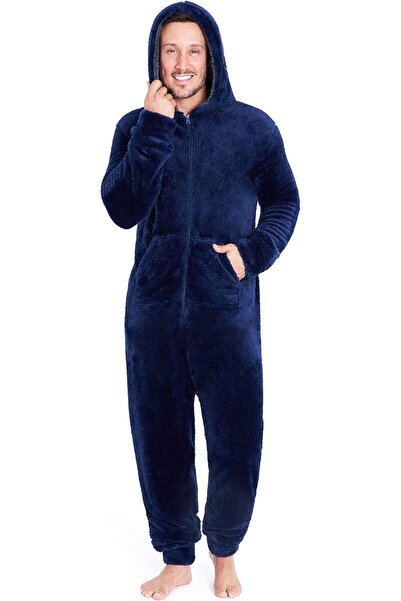 NO BRAND Men's Fleece Onesie, Fluffy Onesies for Adults, Onesies with Hoodie ...
