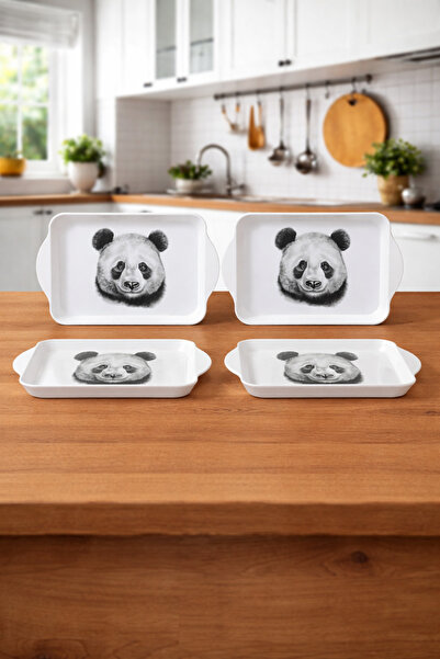 Zucci Home Panda Patterned Mini Presentation Tray Set - 4-Piece |   Decorativ...