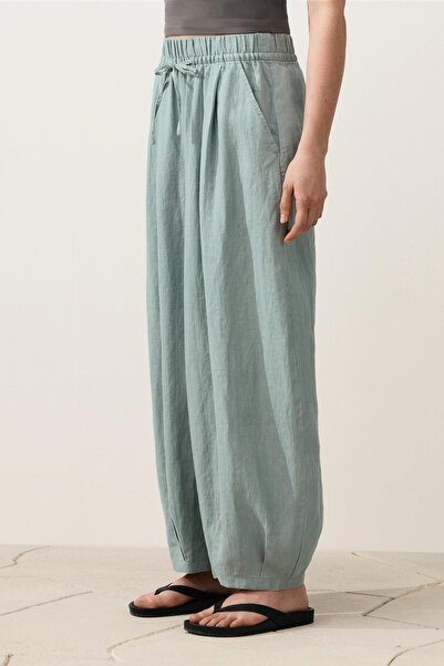 Oysho Keten Pliseli Balloon Pantolon