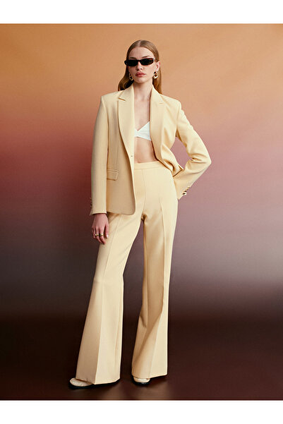 Dilvin 72656 Flared Trousers-Yellow