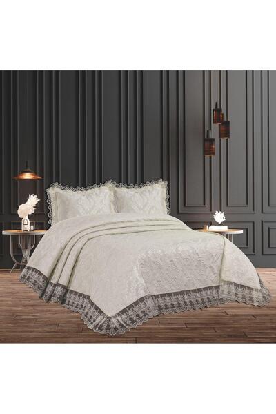 My Bed Home Collection Damask Lace Piece 3-Piece Set Y Bedspread (Cream)