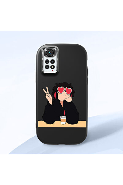 Hontinga Redmi Note 11S Compatible Camera Protected Black Soft Silicone Phone...