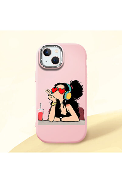 Hontinga iPhone 13 Compatible Camera Protected Pink Soft Silicone Phone Case ...