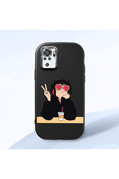 Hontinga Redmi Note 10S Compatible Camera Protected Black Soft Silicone Phone...