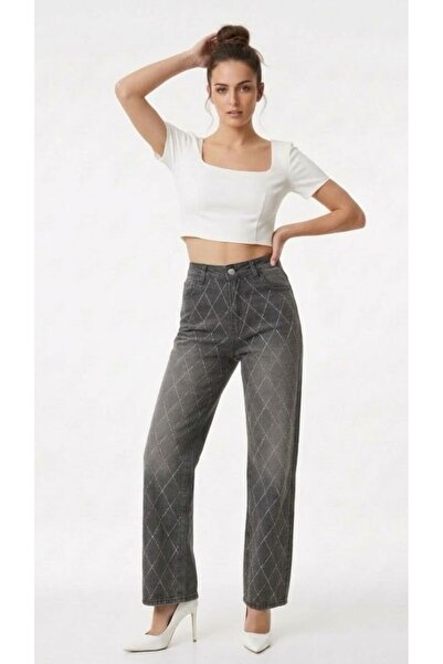 nd jeans Blugi pentru femei - Pantaloni de blugi premium cu model Baklava, cu...