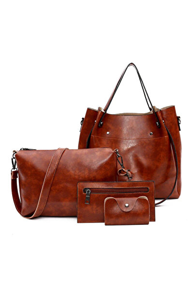 Magdeal Set of 4 Vintage Bags, Fine Eco- Leather