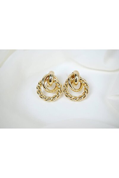 ATELİER TUĞBA Bkp108 Color Double Ring Earrings (Length 40 mm)