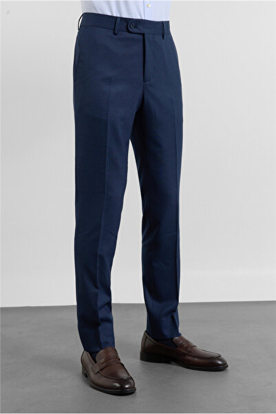 İmza Navy Blue Side Pocket Slim Fit Stretchy Classic Trousers 1003255175