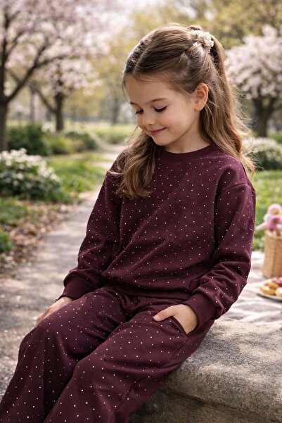 Lolliboomkids Detaliu Choco Glow Stone pentru fete set Maro - Prune