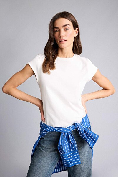 DeFacto Μπλουζάκι με κοντό μανίκι Regular Fit Crew Neck Basic Plain H3880AX26SP