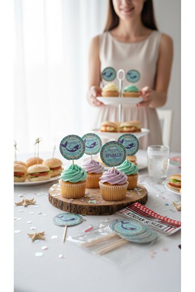 Cadde Süs Mermaid Themed Cake Decorating Toothpicks 20-Pack