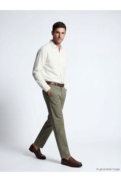 LC Waikiki Ανδρικό παντελόνι chino σε χακί χρώμα με άνετη εφαρμογή και φαρδιά...