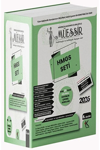 Kuram Kitap MÜESSİR 2026 HMGS Çıkmış Soru Bankası Seti Çözümlü