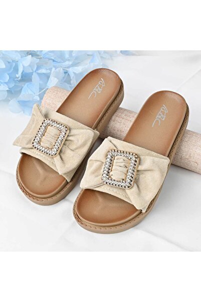 Tmall Women's Casual Slippers, Made of ecological suede, PD1091,Beige