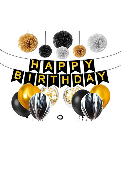 OEM Set 15 piese baloane și bannere aniversare, multicolor, latex și hârtie