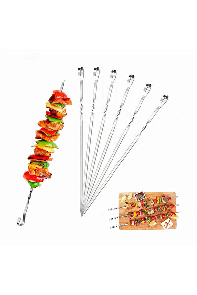 Bsr Set 6 bete pentru frigarui, reutilizabile, inox, 40 cm